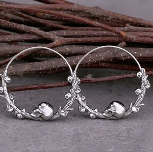 Skull Hoop Earrings Stainless Steel